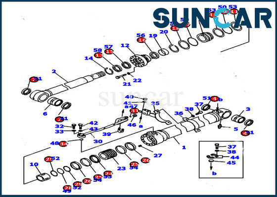 707-99-39680 corredo interno di servizio di riparazione del macchinario di Kit For PC128UU-1 della guarnizione del cilindro del braccio di KOMATSU
