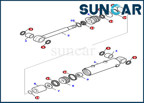 878000499 corredo idraulico di Inner Parts Gasket dell'escavatore del corredo PC15R-8 KOMATSU della guarnizione del cilindro di lama