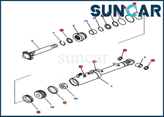 707-99-43390 riparazione idraulica Kit Dozer Sealing Parts For D65PX-17 D65EX-17 KOMATSU della guarnizione di inclinazione