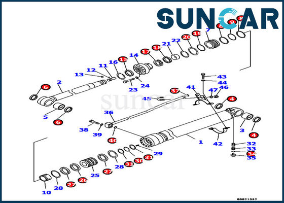 707-99-45170 corredo di Arm Cylinder Seal del modello di Hydraulic Repair Parts Pc130-8 dell'escavatore di KOMATSU
