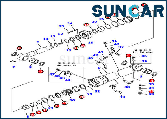 707-99-46420 corredo di servizio dell'escavatore di Kit Hydraulic Parts della guarnizione del cilindro del braccio di KOMATSU PC160LC-7-E0
