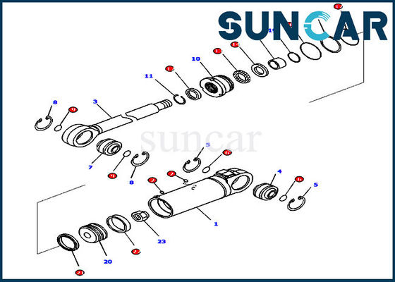 707-99-43740 7079943740 parti interne di Kit Fits D65PX-16 KOMATSU della guarnizione del cilindro di inclinazione di lama del bulldozer