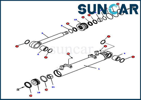 707-99-34270 corredo di servizio di riparazione di R.H. Cylinder D65EX-16 KOMATSU del corredo di sigillamento della guarnizione