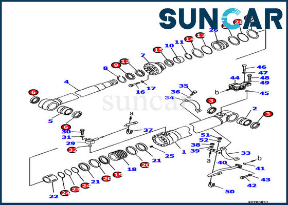 707-99-46430 corredo di riparazione interno di Kit For Excavator PC180LC-7 della guarnizione del cilindro dell'ascensore dell'asta di KOMATSU