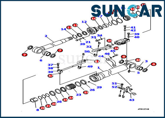 Modello Service Kit dei corredi PC190LC-8 della guarnizione di riparazione del cilindro dell'asta dell'escavatore 707-99-46440 di KOMATSU