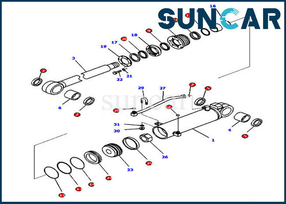 707-99-42310 parti interne idrauliche di Kit For D65EX-16 KOMATSU della guarnizione di riparazione del cilindro dell'ascensore dello scarifiC.A.Tore