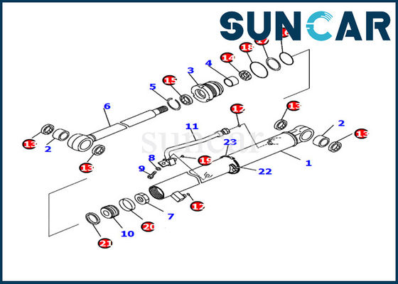 707-98-04720 parti di Hydraulic Cylinder Inner dell'escavatore di Kit Fits PC14R-3 della guarnizione del cilindro del braccio di KOMATSU