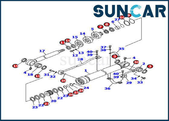 707-99-24730 corredi di riparazione del cilindro del secchio di Sealing Kit Oil Resistance PC130F-7 dell'escavatore di KOMATSU