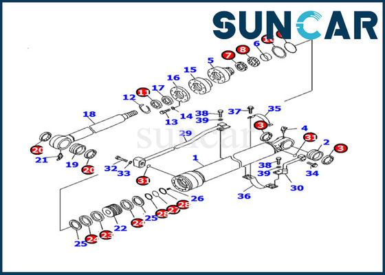 707-99-27590 l'escavatore Bucket Cylinder Seal Kit Fits Komatsu Inner Parts modella PC130F-7