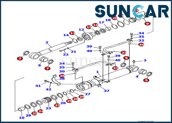 707-99-37170 modelli di Kit For Komatsu Excavator PC138US-8 di riparazione della guarnizione del cilindro dell'asta