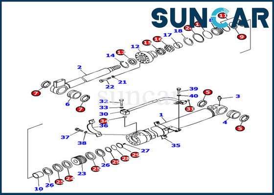 707-99-38450 cilindro dell'asta che sigilla l'escavatore Replacement Kits di Kit Komatsu PC138US-8