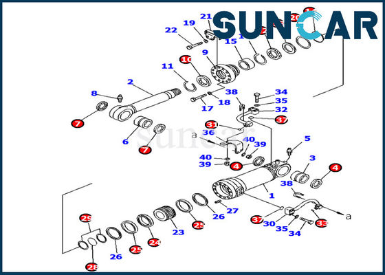707-99-38790 corredo di Inner Parts Repair dell'escavatore di Kit Komatsu PC138US-8 della guarnizione del cilindro dell'ascensore della lama