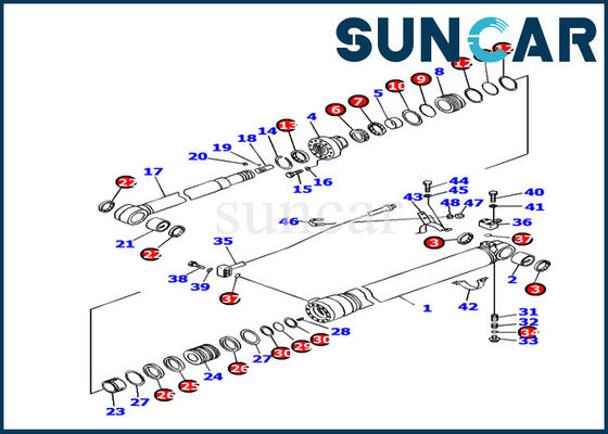 707-99-45080 escavatore Seal Kit di Kit Fits Komatsu PC130F-7 di servizio del cilindro del braccio di resistenza di olio