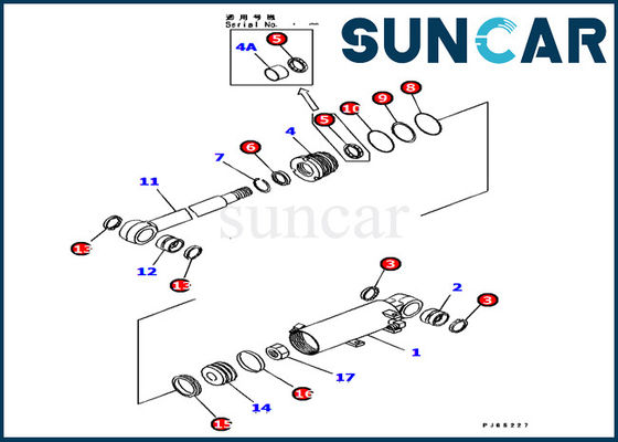707-98-12650 escavatore Replacement Seal Kit di Kit Fits PC15MR-1 di servizio del cilindro di lama di KOMATSU