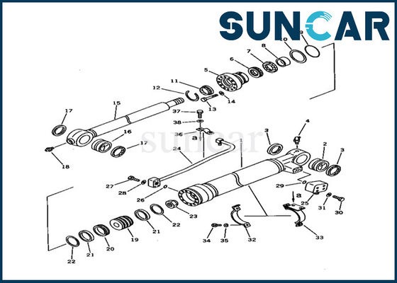 707-98-37110 cilindro idraulico che sigilla il corredo interno di servizio del cilindro del secchio delle parti di Kit Komatsu PC150-5