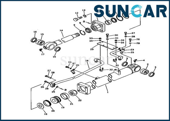 707-98-37510 modello Repair Service Kit dell'escavatore dei corredi PC150LC-1 della guarnizione del cilindro del secchio di KOMATSU