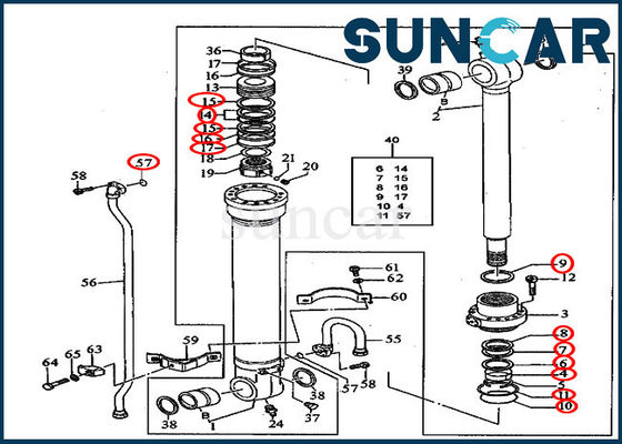 Escavatore Cylinder Repair Kits del corredo 240DLC della guarnizione del secchio di 200CLC JOHN DEERE AT196469