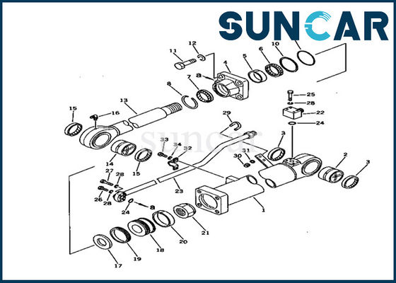 707-98-45100 corredo interno di servizio delle parti di riparazione di Kit Komatsu Excavator PC150-1 della guarnizione del cilindro del braccio