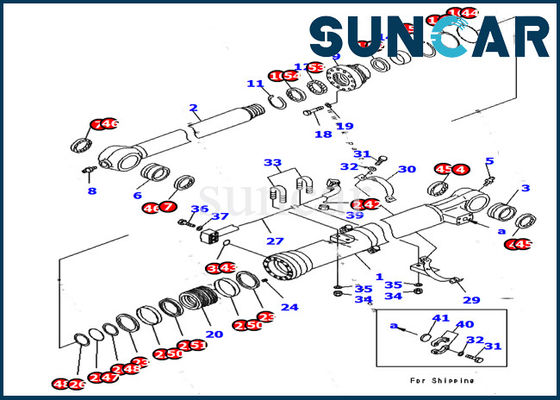 Escavatore Cylinder Sealing Kit 707-99-37770 corredi di riparazione idraulici del braccio per il modello di KOMATSU PC170LC-10