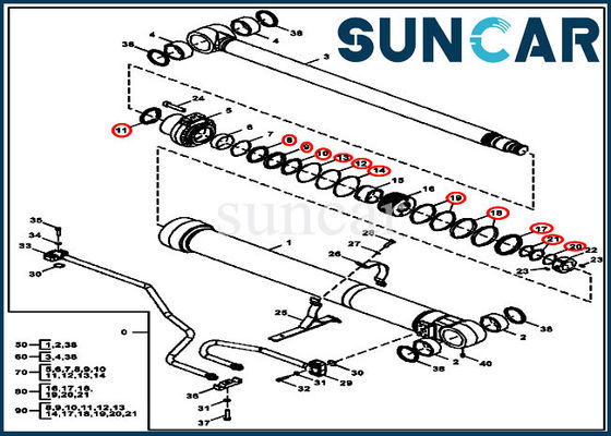 Escavatore Equipment Models di Kit Deere Repair Kits For 135G 130G della guarnizione del cilindro dell'asta FYA00012899