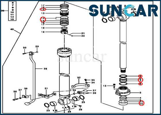 cilindro idraulico di Kit Fits John Deere 70.00x100.00 di servizio del cilindro del secchio 4S00849