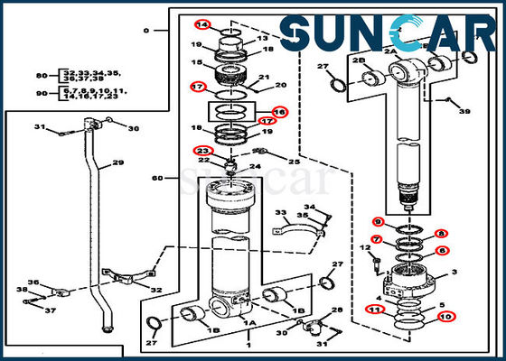 Servizio di riparazione della guarnizione del cilindro di 4654422 braccia Kit For Models 220DW John Deere Construction Machinery