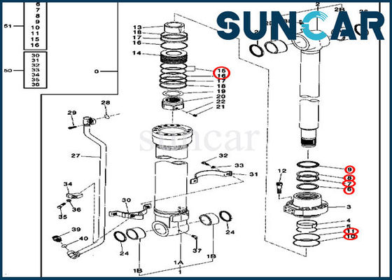 Corredo 2554 230CLC John Deere Oil Seal Kits di Bucket Cylinder Sealing di 4627361 escavatore