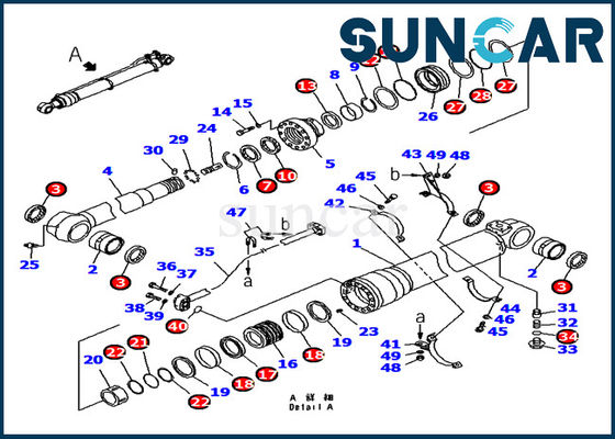 707-98-48610 guarnizione Kit For PC180 PC200 PC210 di riparazione del cilindro di Seal Kits Arm dell'escavatore di KOMATSU