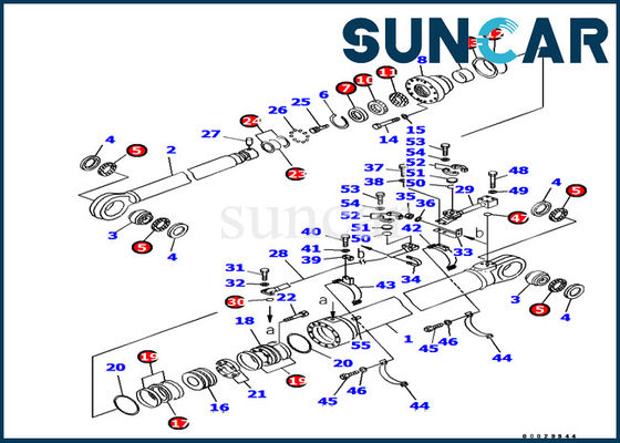 Escavatore PC1800-6 di Kit Fits For della guarnizione di riparazione del cilindro del corredo 707-99-85330 della guarnizione del cilindro del braccio di KOMATSU