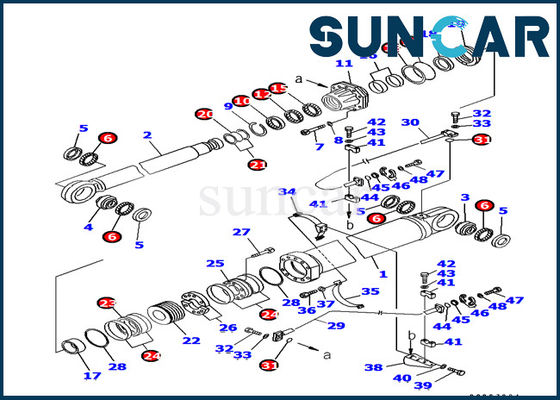 Guarnizione Kit Sealing Kits Fits PC1800-6 del cilindro idraulico dell'asta dell'escavatore 707-99-87730 di KOMATSU