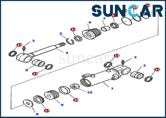 878000393 escavatore Hydraulic Cylinder Assy Inner Parts dei corredi PC20-7 KOMATSU della guarnizione del cilindro di lama