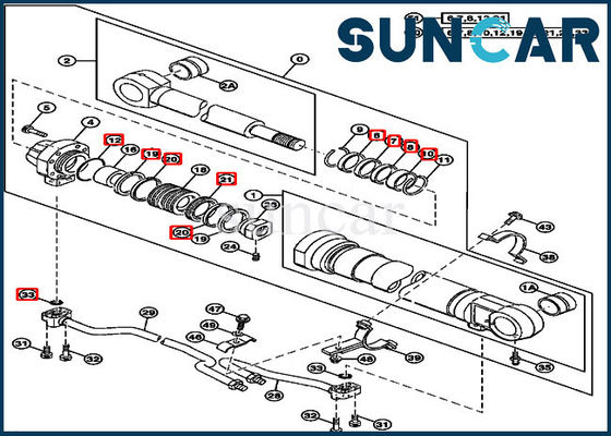 AT264437 cilindro idraulico Kit Boom Seal Kit For 200LC 2054 270LC John Deere Parts