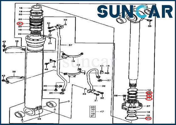 Alta guarnizione di sigillatura Kit For 330LC 330LCR John Deere di riparazione del cilindro del braccio di prestazione 9180582
