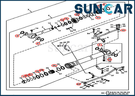 Braccio del bastone di 4640118 Dipper che sigilla l'escavatore Models di Kit Fits John Deere 350GLC 370C 350DLC
