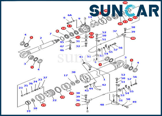 Guarnizione Kit For Model PC1600-1 di riparazione del cilindro dell'asta di Seal Kits 707-99-87600 dell'escavatore di KOMATSU idraulico