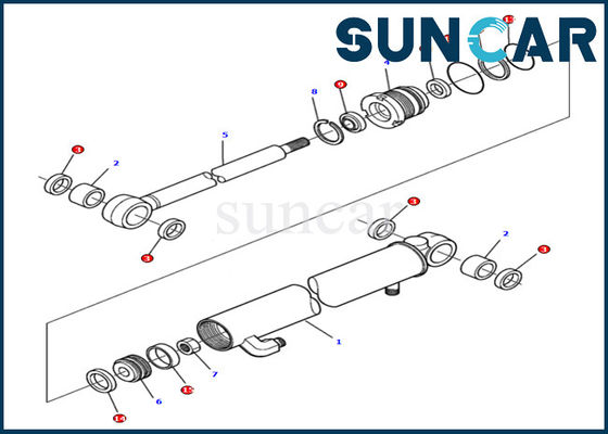 Cilindro DI LUSSO del braccio 878000501 che sigilla le parti interne idrauliche di Kit Komatsu Excavator PC15R-8