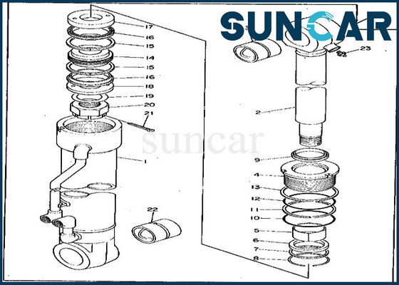 0265107 riparazione Kit Excavator Hydraulic Seal Kit della guarnizione del corredo 495D 595 Deere del cilindro dello stabilizzatore