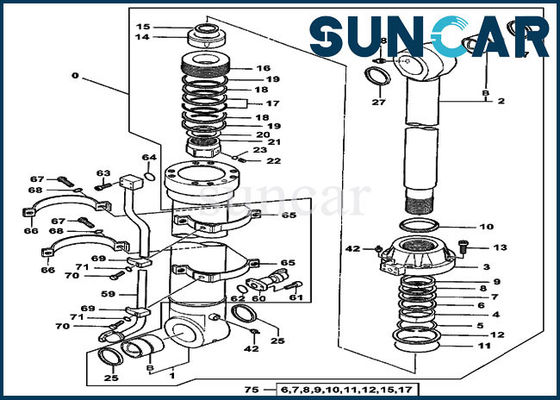 4438696 escavatore di Kit For 550LC di riparazione della guarnizione del cilindro di Deere dei corredi di servizio del secchio