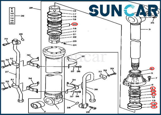 Cilindro idraulico 590D del braccio di Kit Fits John Deere Excavator della guarnizione di riparazione AT192075