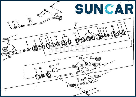 Modelli di Kit Fits 690B 690C JOHN DEERE della guarnizione del cilindro dell'asta della sostituzione RE15905
