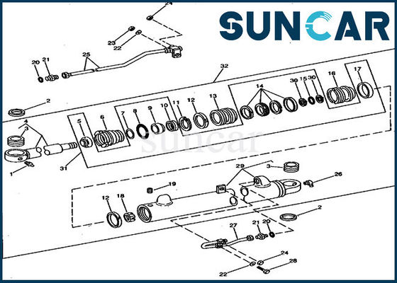 corredo di Boom Repair Seal dell'escavatore dei corredi RE12315 del cilindro di 693B 690B JOHN DEERE