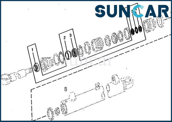 Corredo di riparazione del cilindro dell'asta della sostituzione dell'escavatore RE17342 690B John Deere Seal Kits