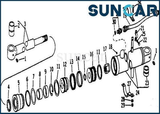 Escavatore idraulico di sigillatura di Kit Fits Deere Parts 690 690B 693B del cilindro della folla del corredo AR105313