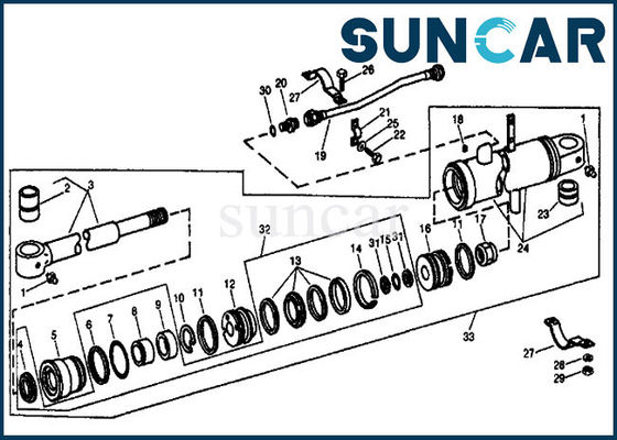 Servizio Kit For di Replacement Crowd Cylinder dell'escavatore RE12314 690 693B John Deere