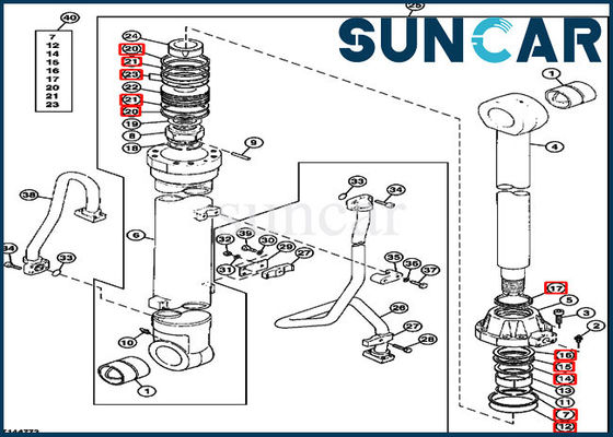 Guarnizione idraulica Kit Fits Excavator 790 John Deere del cilindro dell'asta AT194457