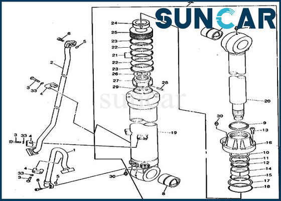 Corredi di servizio di Kit Deere Excavator Arm Cylinder di riparazione della guarnizione TH103347