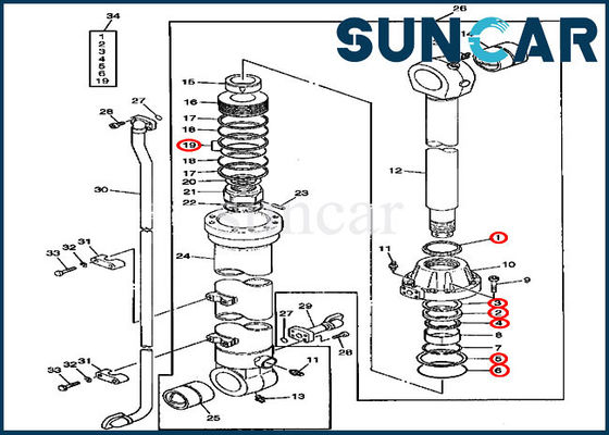 Guarnizione Kit Excavator Repair Kits di AT192097 John Deere Bucket Cylinder Replacement