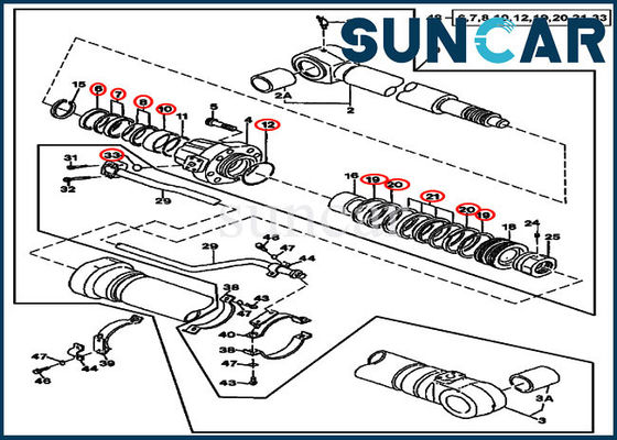 Escavatore John Deere Replacement Kits di Kit For 790ELC di riparazione della guarnizione del cilindro del braccio AT196467