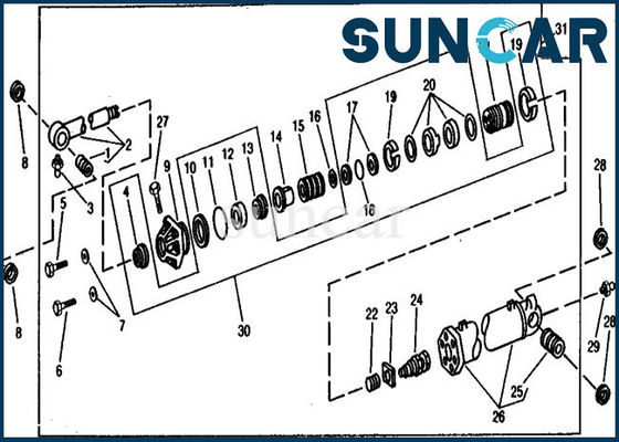 Guarnizione Kit Hydraulic Cylinder Repair Kits del secchio AR105677 per 890A John Deere