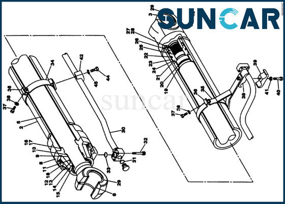 Corredo di riparazione del cilindro di Inner Parts Hydraulic dell'escavatore della CASSA CX460 del corredo della guarnizione del cilindro dell'asta LZ00440